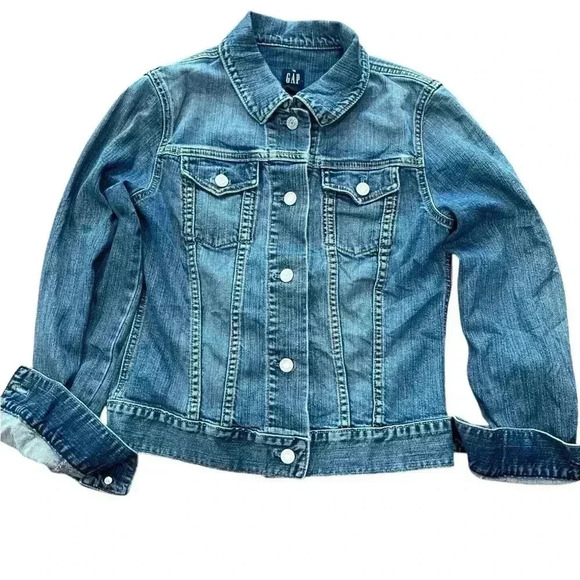 Gap true Vintage 2003 Denim Jean Jacket Long Sleeves Button Up Hong Kong-S - Picture 1 of 7